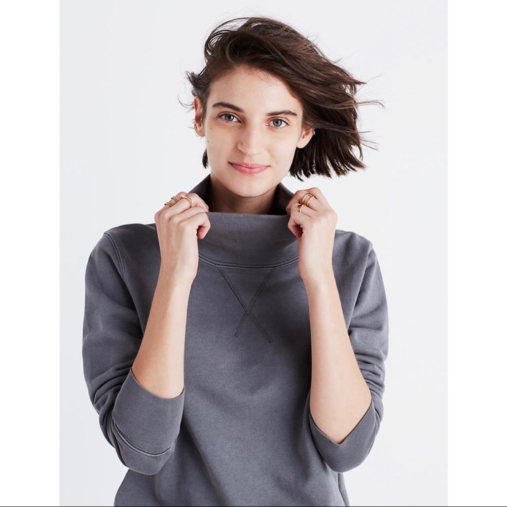 Madewell Garment Dyed Funnelneck Sweatshirt